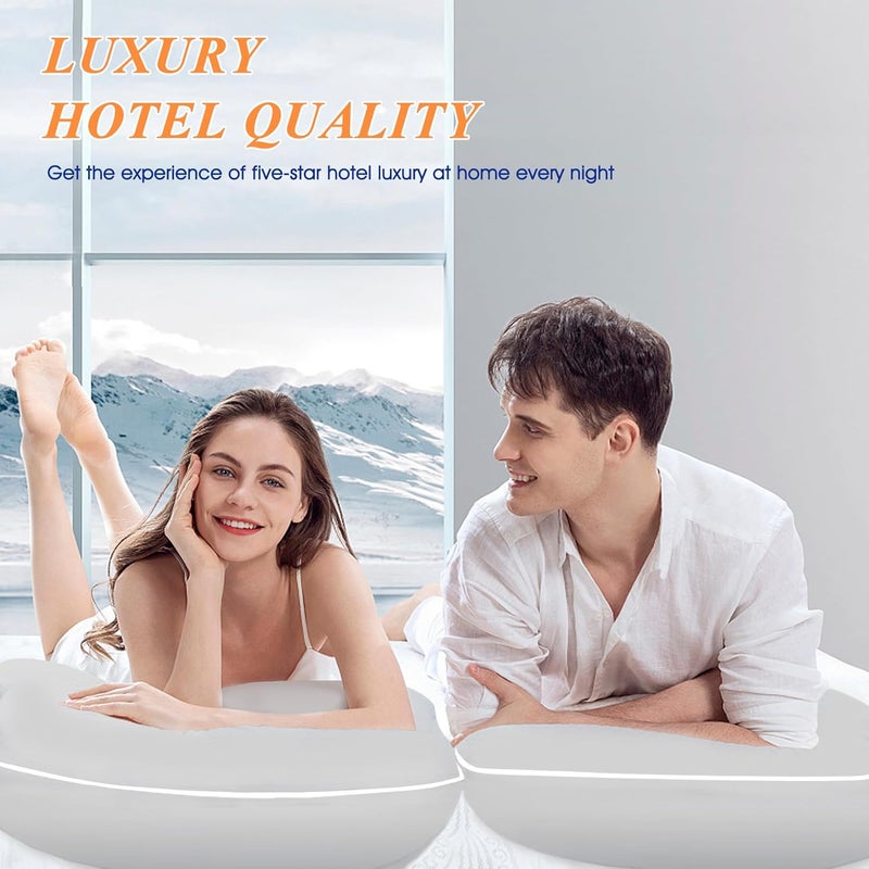 MZOIMZO Bed Pillows for Sleeping- Soft Density, Queen Size Set of 2, Cooling Hotel Quality with Premium Soft Down Alternative Fill for Back, Stomach or Side Sleepers, 45×70CM, Light Grey - Image 5