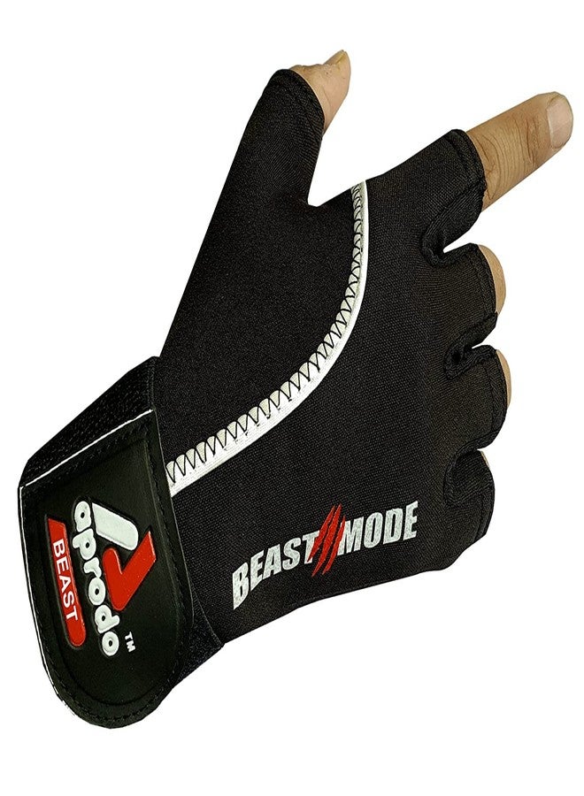Aprodo Beast-Fitness Training and Workout Weight Lifting Gym Gloves, with Wrist Support, Unisex, Free Size (RED Black) - Image 3