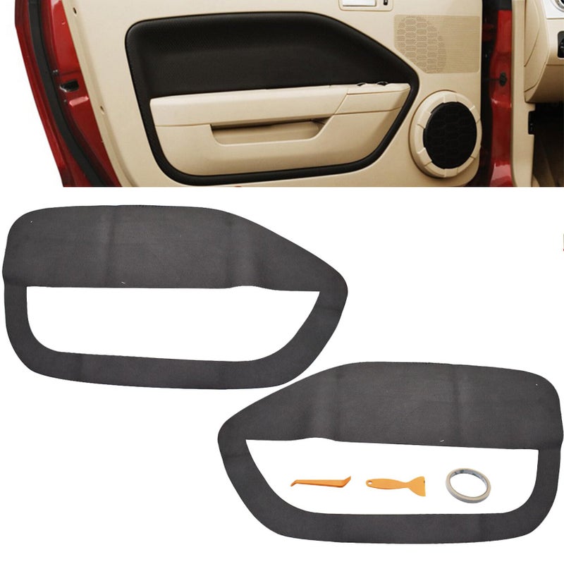 ANTUKO 2Pcs Car Front Door Panel Leathe Insert Cards Cover Replacement for Mustang 20052009