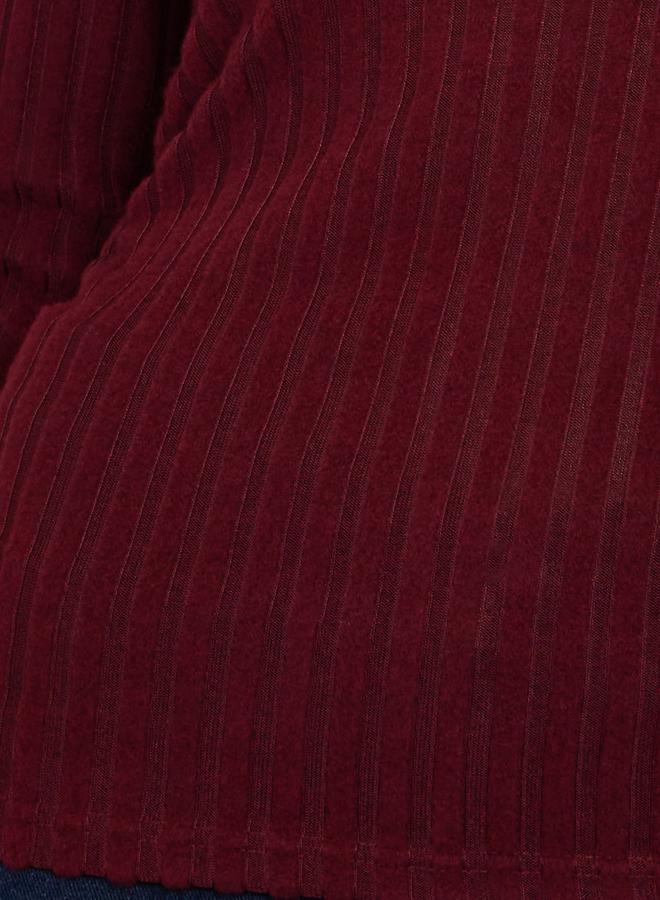 ستايلي بلوزة محبوكة بتفاصيل مُضلعة - Image 3