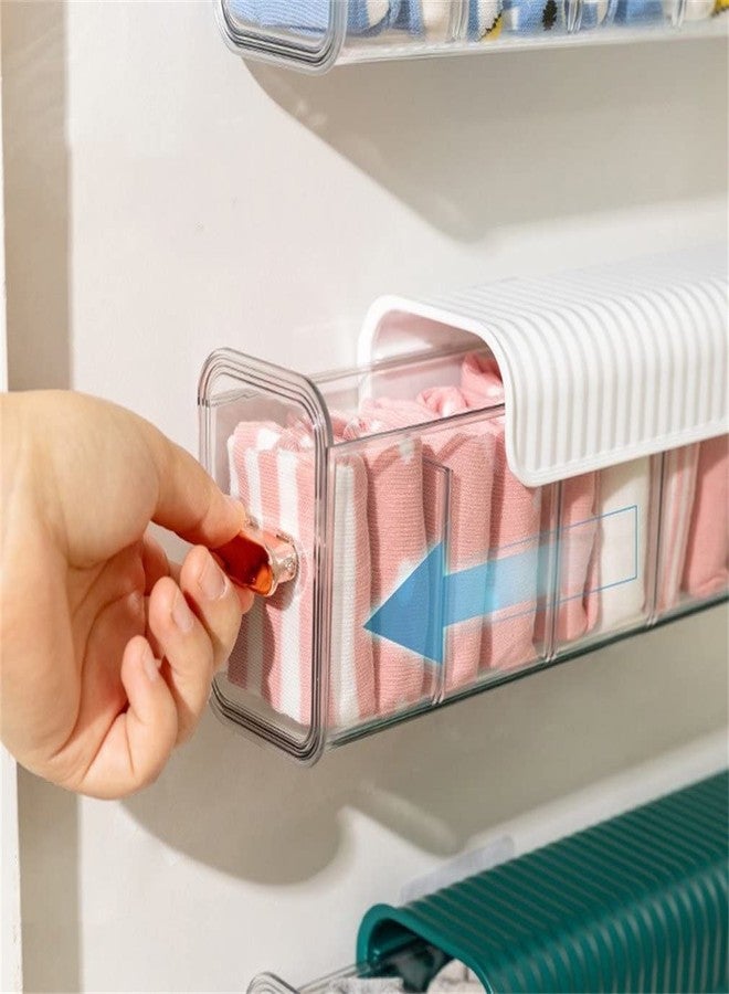 PRIVERA Punch-Free Multifunctional Storage Box Underwear Socks Seasoning Storage Box | Switchable 5 Cell Drawer Organizers Self-Adhesive Anti Dust Storage Boxes for Clothes Socks 3 PCS Multicolor - Image 3
