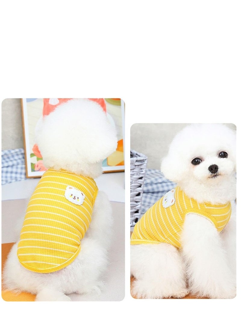 Dog Shirt Cute Dog Clothes for Girl Female Small Dogs Summer Puppy Clothes Tshirt Outfits Pet Clothes Dog Shirt Cat Clothes Breathable T-Shirt Outfit for Small Medium Dog Kitten Yellow S - Image 4