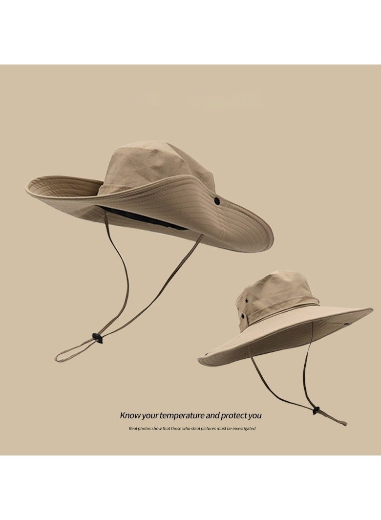 Generic Summer Sun Hat Fisherman Style Fishing Hat | Outdoor Waterproof Anti-UV Large Brim | UV Protection Mountaineering Camping Headwear - Image 1