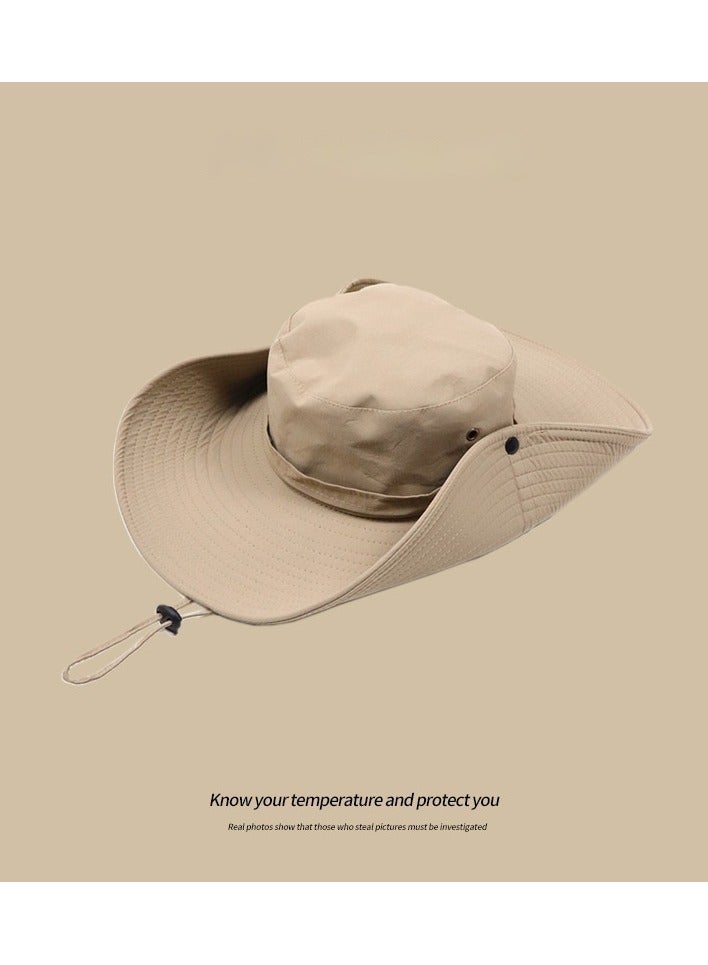 Generic Summer Sun Hat Fisherman Style Fishing Hat | Outdoor Waterproof Anti-UV Large Brim | UV Protection Mountaineering Camping Headwear - Image 2