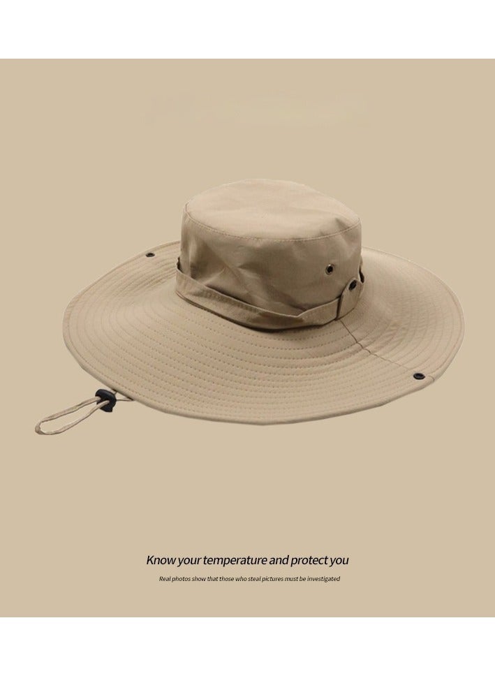 Generic Summer Sun Hat Fisherman Style Fishing Hat | Outdoor Waterproof Anti-UV Large Brim | UV Protection Mountaineering Camping Headwear - Image 3