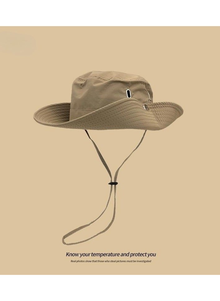 Generic Summer Sun Hat Fisherman Style Fishing Hat | Outdoor Waterproof Anti-UV Large Brim | UV Protection Mountaineering Camping Headwear - Image 5