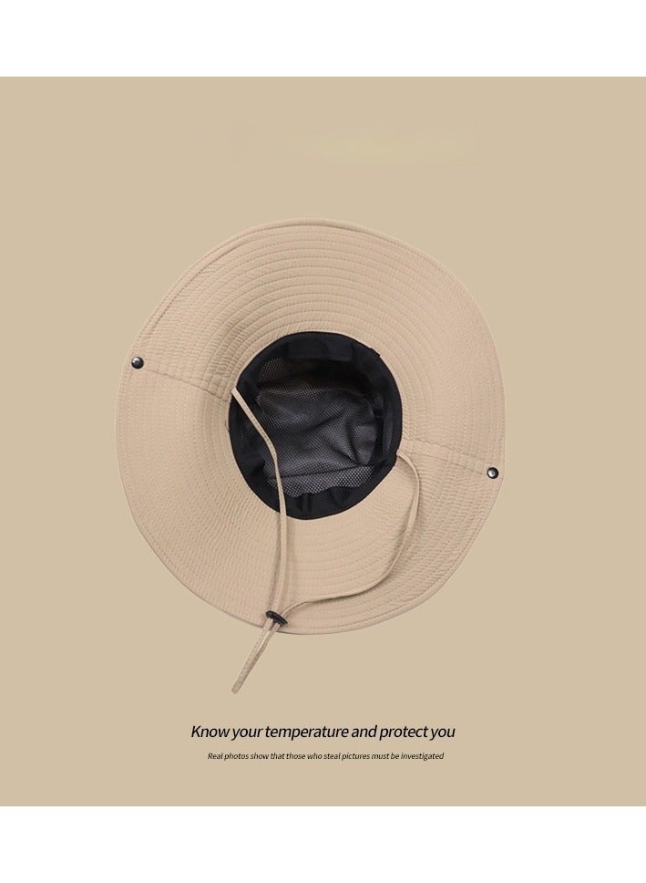 Generic Summer Sun Hat Fisherman Style Fishing Hat | Outdoor Waterproof Anti-UV Large Brim | UV Protection Mountaineering Camping Headwear - Image 4