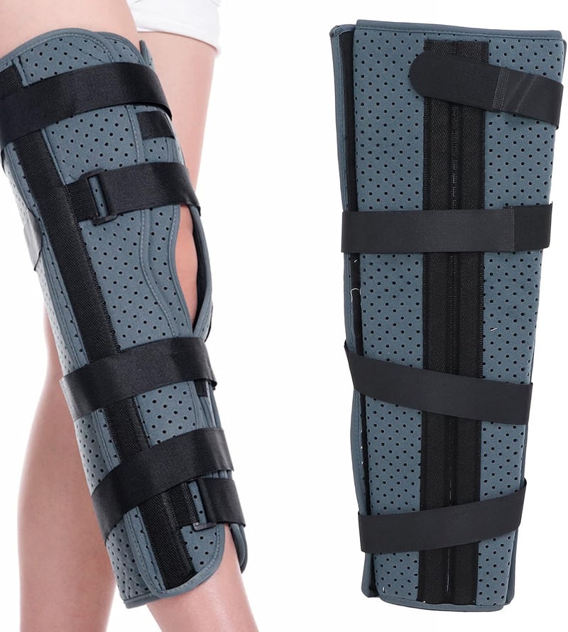 klarako Knee Brace Immobilizer Brace, Adjustable Knee Immobilizer Joint Pain Relief Breathable Knee Splint Leg Support Brace - Image 1