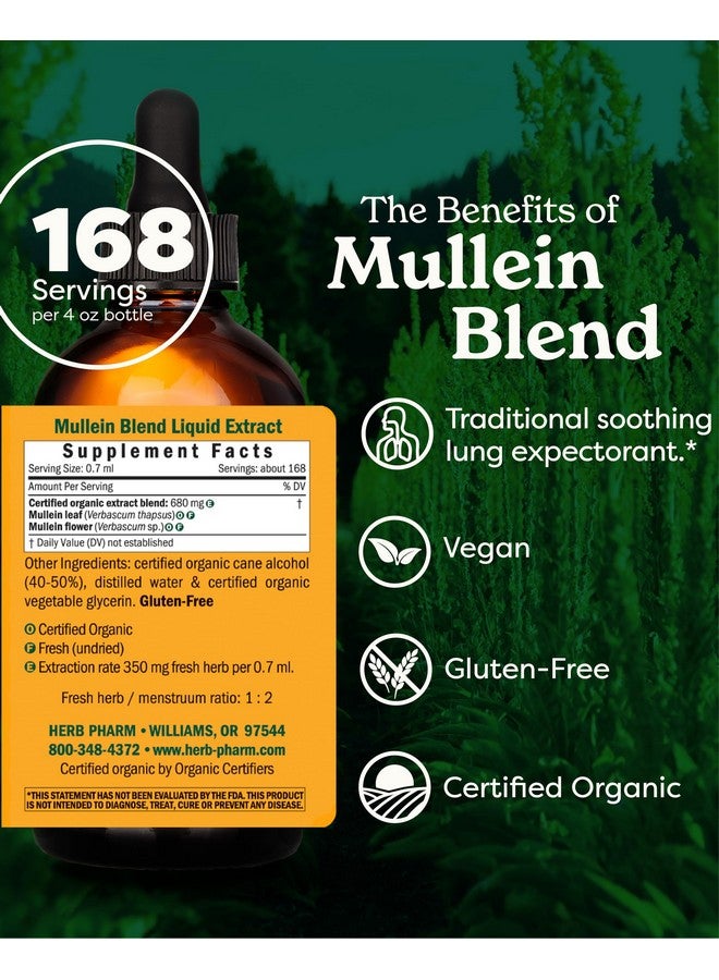 Herb Pharm Certified Organic Mullein Blend Liquid Extract for Respiratory System Support - 4 Ounce - Image 2
