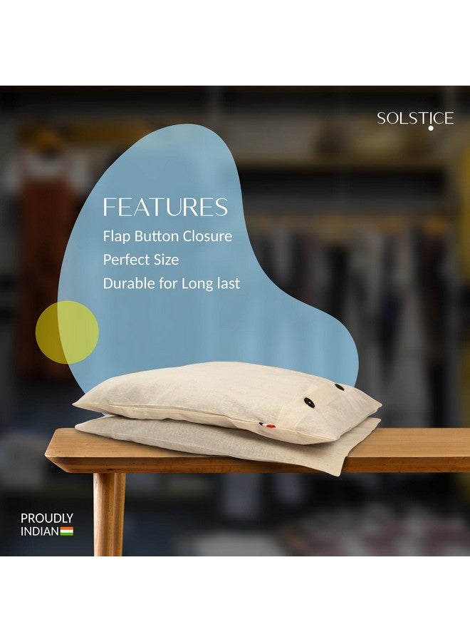 SOLSTICE Cotton Big Saree Covers/Bags For Storage Single (18 X 15 Inches) For Big Silk Sarees, Lehengas, Clothes- Set Of 6 (Plain), White - Image 5