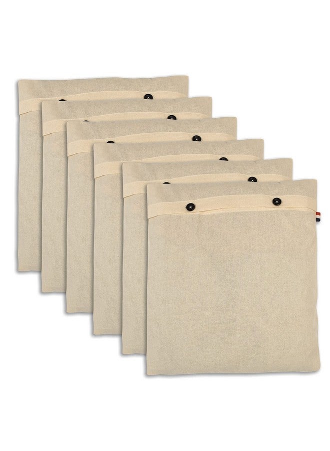 SOLSTICE Cotton Big Saree Covers/Bags For Storage Single (18 X 15 Inches) For Big Silk Sarees, Lehengas, Clothes- Set Of 6 (Plain), White - Image 1