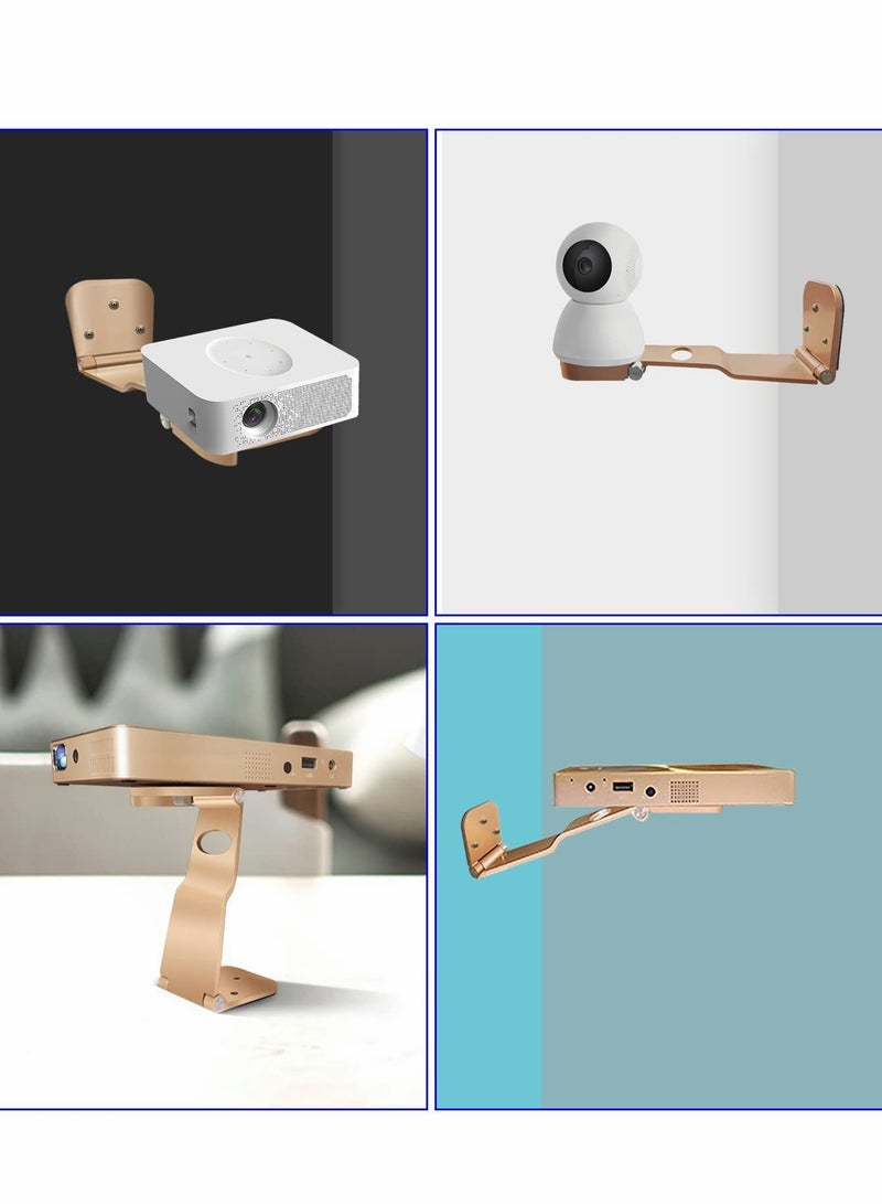 Captaintech Projector Mount, Mini Adjustable Projector Stand, Easy to Install and Remove, Portable Projector Ceiling Shelf, Compatible with All Mini projectors, Cameras, webcams with 1/4 Screw Head (Gold ) - Image 3