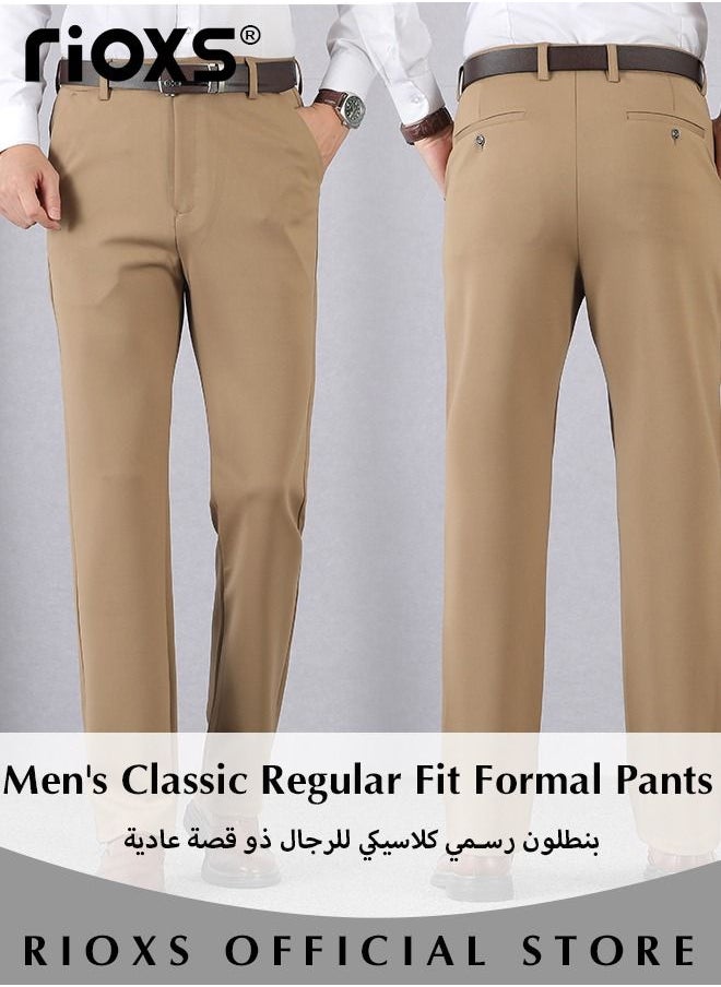 Men's Classic Fit Pants, Trendy Straight Leg Pants, Casual Business Trousers with Pockets, Comfortable Stylish Solid Trousers, Suitable for Leisure and Outdoor Activities - pzsku/Z7C2B6FA6E1D1ACA4DDBEZ/45/_/1689330539/13eea3c3-674a-4502-bb41-a7c15d0c0308