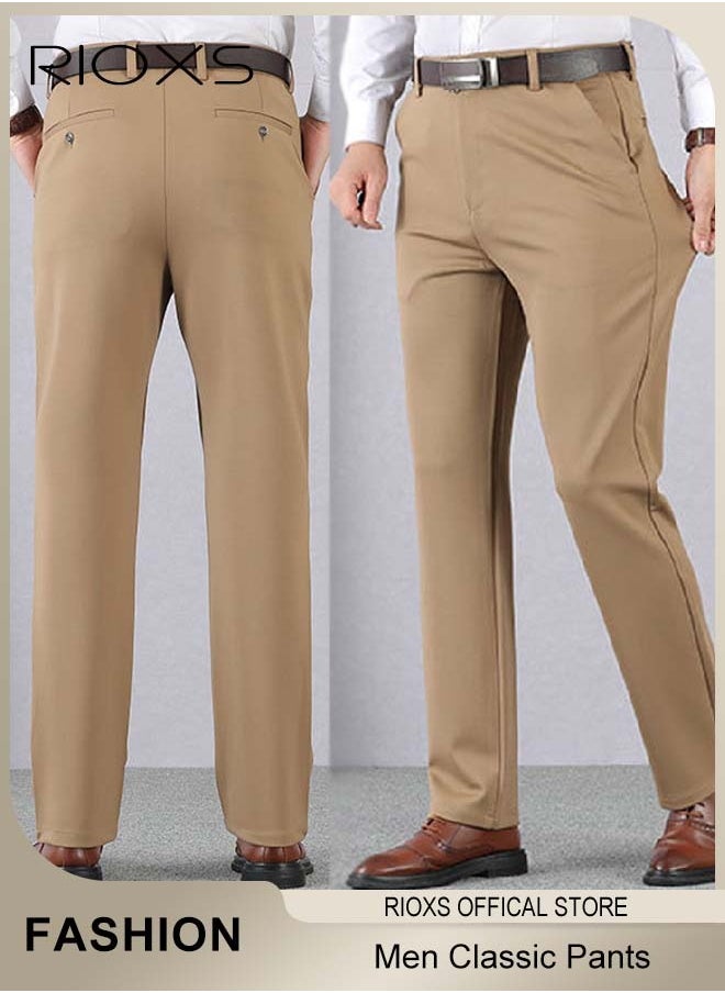 Men's Classic Fit Pants, Trendy Straight Leg Pants, Casual Business Trousers with Pockets, Comfortable Stylish Solid Trousers, Suitable for Leisure and Outdoor Activities - pzsku/Z7C2B6FA6E1D1ACA4DDBEZ/45/_/1736831730/5c0dba71-097b-46f3-b780-7e1362fc19fc