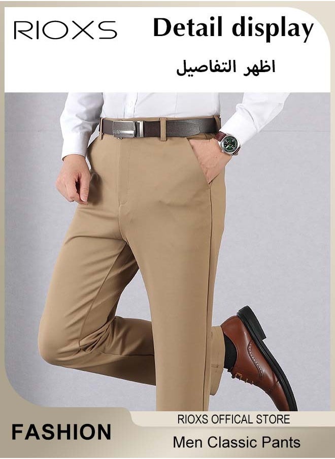 Men's Classic Fit Pants, Trendy Straight Leg Pants, Casual Business Trousers with Pockets, Comfortable Stylish Solid Trousers, Suitable for Leisure and Outdoor Activities - pzsku/Z7C2B6FA6E1D1ACA4DDBEZ/45/_/1736831731/0c16e8a8-7c06-4bff-987d-ea6d91674aed