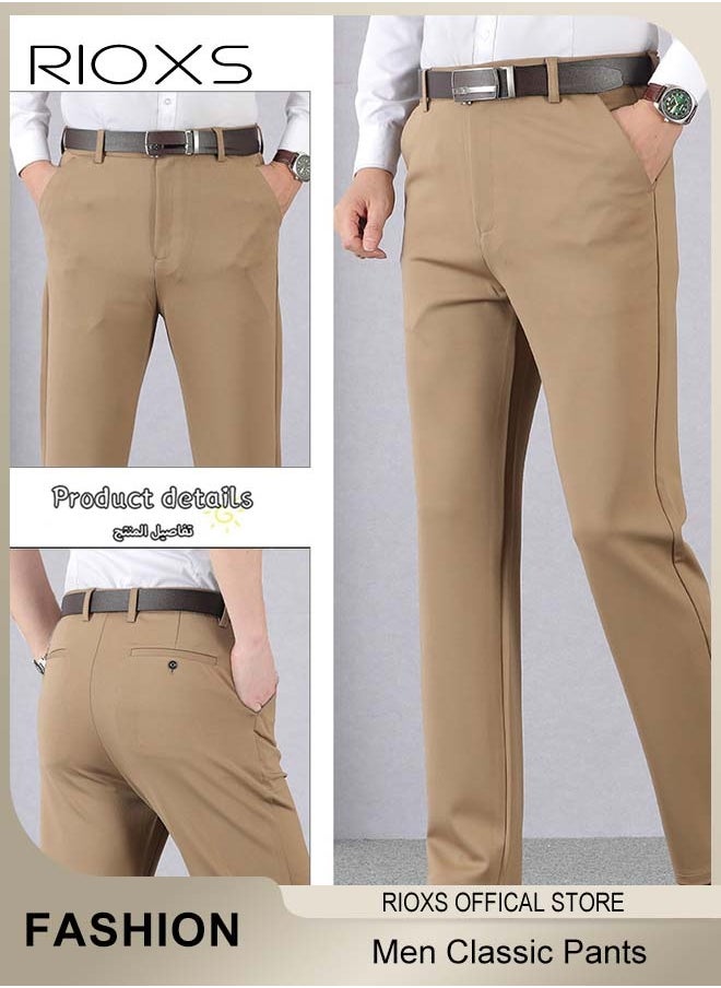 Men's Classic Fit Pants, Trendy Straight Leg Pants, Casual Business Trousers with Pockets, Comfortable Stylish Solid Trousers, Suitable for Leisure and Outdoor Activities - pzsku/Z7C2B6FA6E1D1ACA4DDBEZ/45/_/1736831791/fdf2223a-448f-4507-a585-44887acaec3b