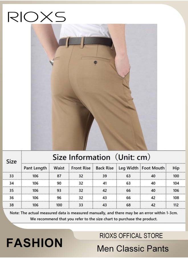 Men's Classic Fit Pants, Trendy Straight Leg Pants, Casual Business Trousers with Pockets, Comfortable Stylish Solid Trousers, Suitable for Leisure and Outdoor Activities - pzsku/Z7C2B6FA6E1D1ACA4DDBEZ/45/_/1736831792/6dd5bdff-23af-466d-b8b2-e3090e83a8fc