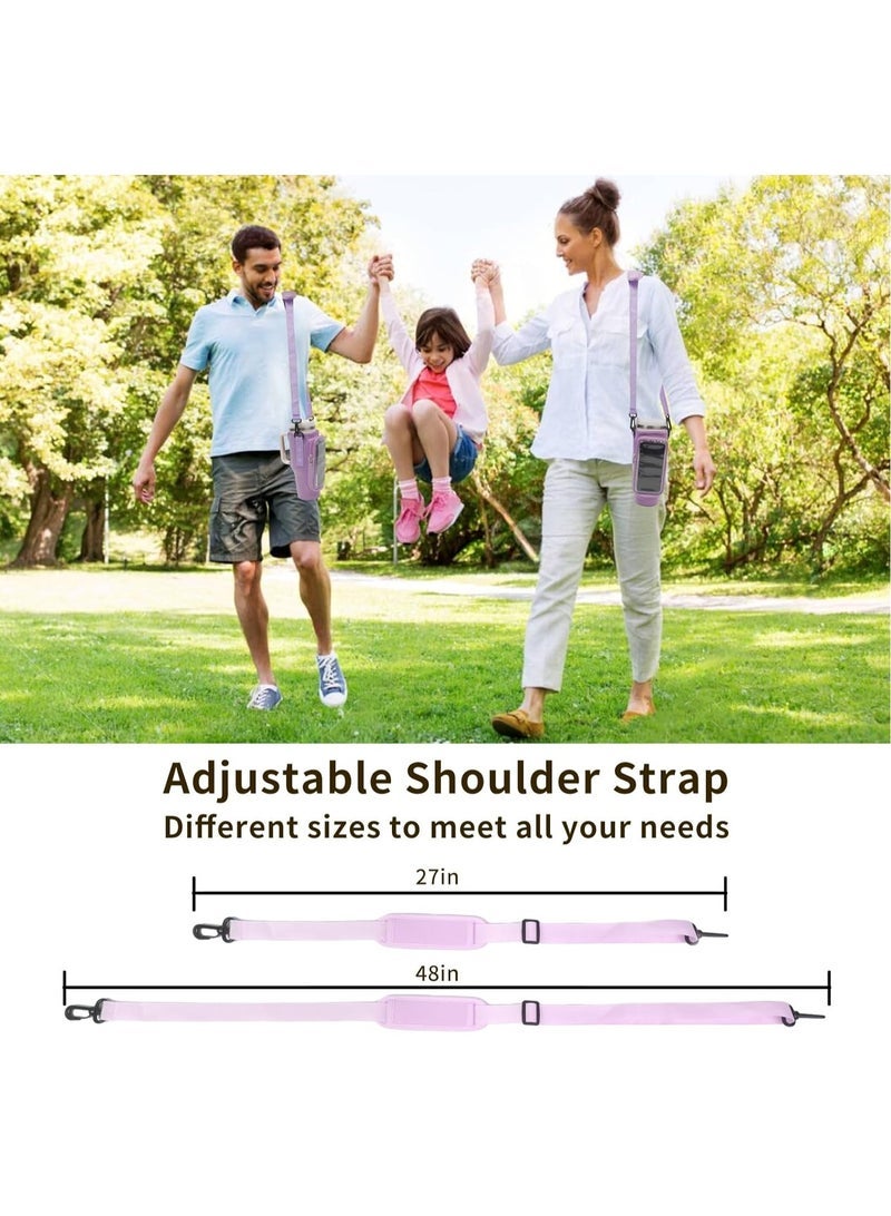 Water Bottle Carrier Bag with Strap for Stanley 40oz Tumbler with Handle, 2 Pocket Sling Neoprene Bottle Pouch Holder, Stanley Cup Accessories for Hiking Travelling Camping (Purple) - Image 5