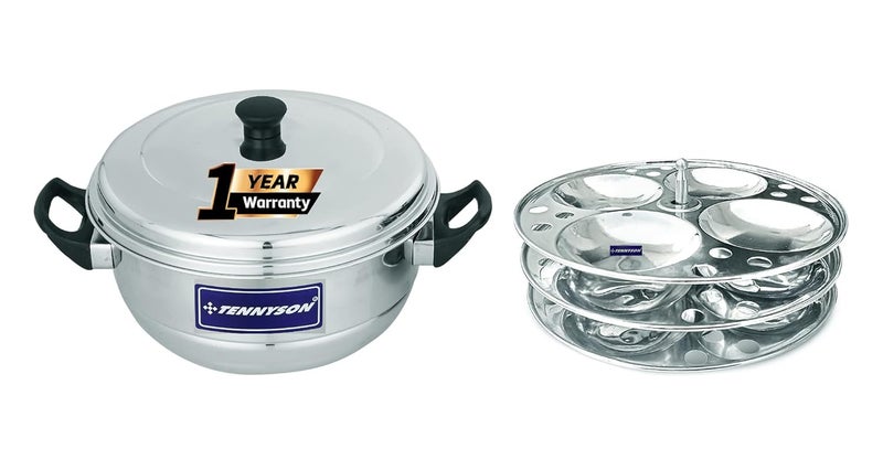 TENNYSON TENNYSON IDLI Maker Delight Special 3 Plates 12 Big IDLIES Thick Gauge Extra DEEP IDLY Plates - Image 2