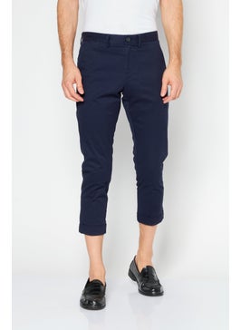 LACOSTE Men Slim Fit Solid Chino Pants, Navy  - Image 1