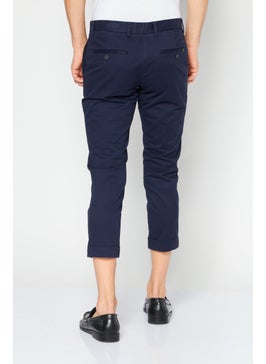 LACOSTE Men Slim Fit Solid Chino Pants, Navy  - Image 3