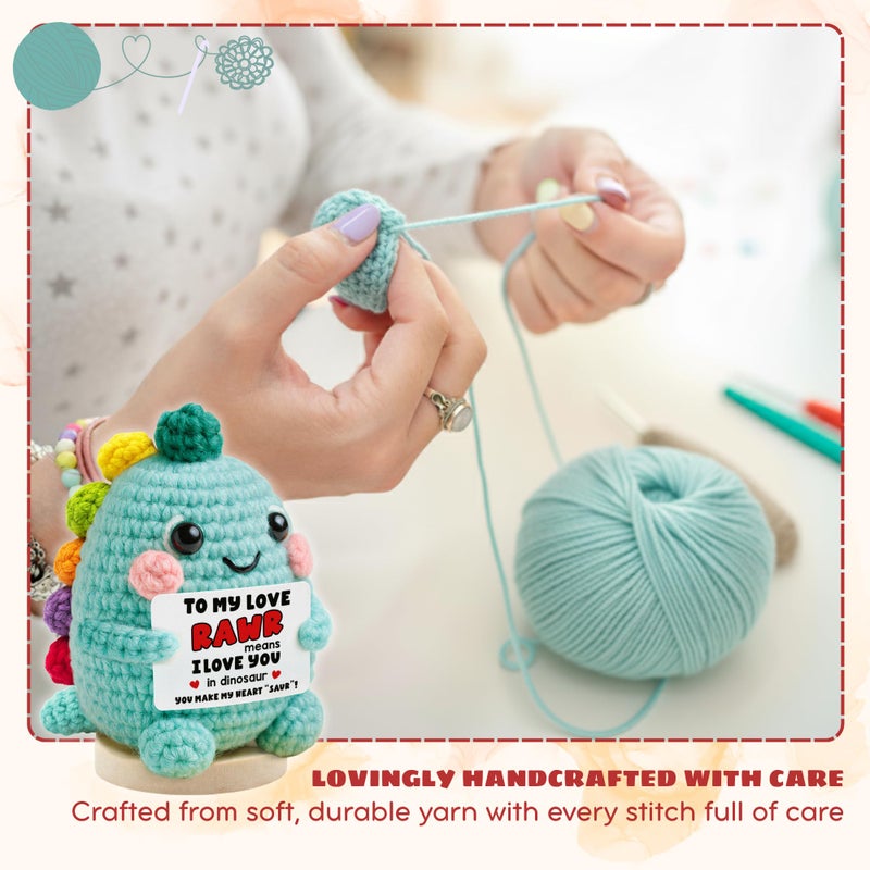 TEEBIM Gifts for Mom from Daughter, Son - Cute Valentines Day, Birthday, for Mom - Valentine for Mother - Emotional Inspirational Positive Support Peony Flower Crochet - Image 3