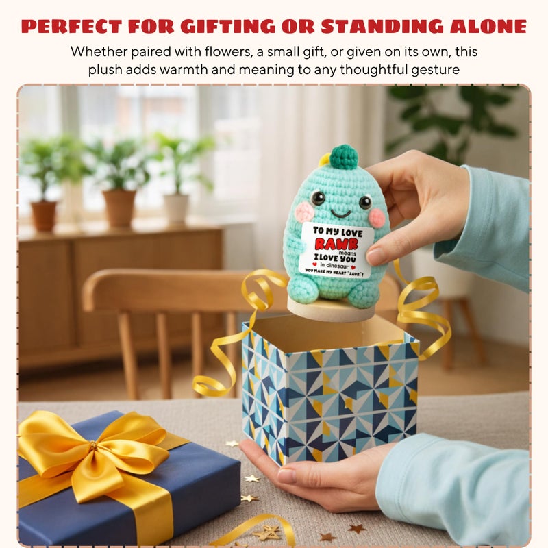 TEEBIM Gifts for Mom from Daughter, Son - Cute Valentines Day, Birthday, for Mom - Valentine for Mother - Emotional Inspirational Positive Support Peony Flower Crochet - Image 5