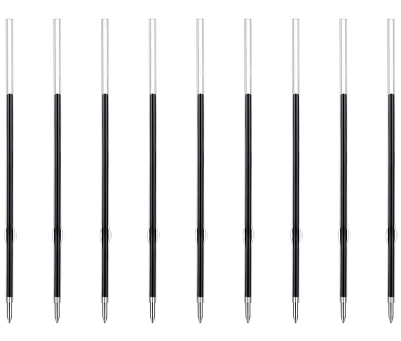 MengRan 3.85'' Ballpoint Ink Pen Refills for Click Pens, 1 mm Medium Point Tip, (Refills-Black ink-10Pcs) - Image 1