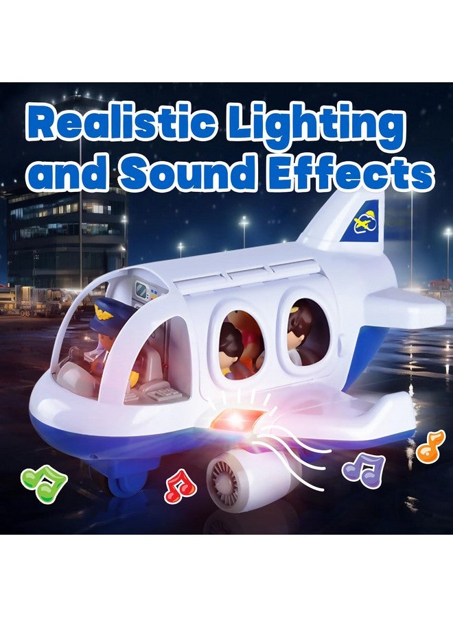 PLAY Airplane Toy for Kids - Toddler Airplane Toys Travel Plane Toys for Kids 2+ Years Old with Small Figures & Baggage Carrier, Musical Toy Airplane with Lights for Boys Girls Gifts Birthday (Blue) - Image 5