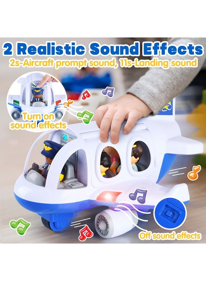 PLAY Airplane Toy for Kids - Toddler Airplane Toys Travel Plane Toys for Kids 2+ Years Old with Small Figures & Baggage Carrier, Musical Toy Airplane with Lights for Boys Girls Gifts Birthday (Blue) - Image 4