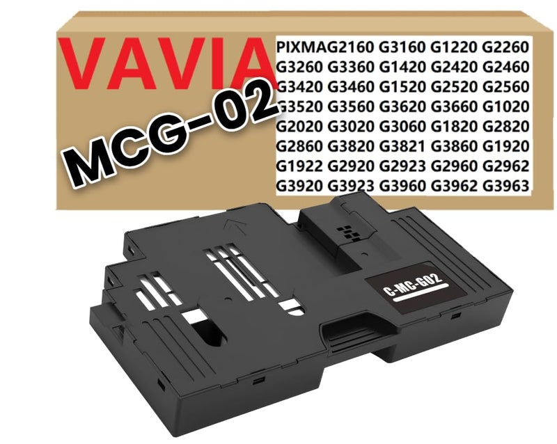 VAVIA MC-G02 Maintenance Box Cartridge Compatible for Canon GM2070/G5070/G6070/G1020/2020/2060/3020/G3060/G560/G570 Printers (with chip Pack of 1pcs),Black - Image 1