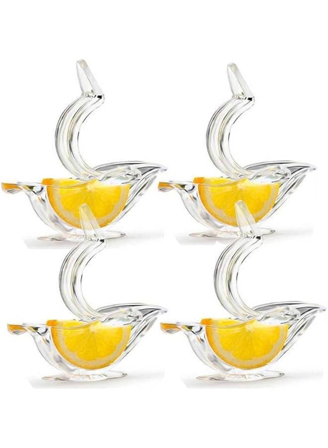إكسفور عصارة حمضيات يدوية محمولة من الأكريليك، 4 قطع من عصارة الليمون والبرتقال الشفافة المحمولة باليد، سهلة التنظيف لعصير الفاكهة - Image 1