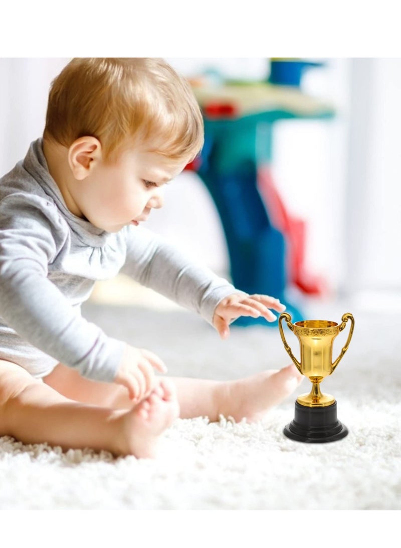 KASTWAVE Trophy Cups, 10 Pcs Plastic Gold Trophy Medal Mini Reward Small Prize Cup Props, Reward Your Winners with 10 Gold Plastic Trophy Cup Perfect for Kids School Competitions and Parties - Image 4