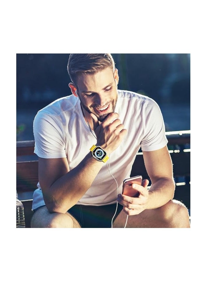 ten.tech - Ten Tech Silicone Band for Apple Watch Ultra/Ultra 2 49mm 45mm 44mm 42mm, Waterproof Soft Silicone Sports Band for iWatch Ultra SE 8/7/6/5/4/3/2/1, yellow - Image 1