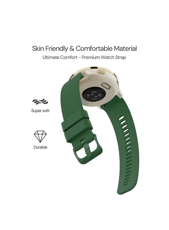 O Ozone Silicone Bands For Samsung Galaxy Watch Ultra LTE 47mm / Galaxy Watch 3 45mm 22mm Silicone Sports Replacement Strap with Metal Buckle- Dark Green - Image 2