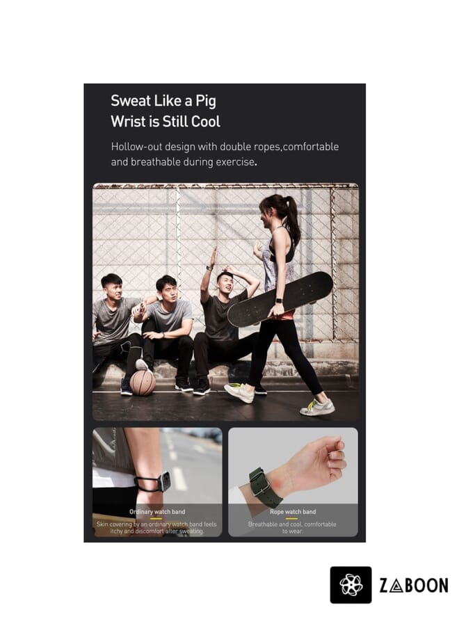 Zaboon Baseus Lets Go Double Hollow Lockble Rope Strap  for Apple Watch Series 5 & 4 40mm / 3 38mm (White Pink) - Image 4