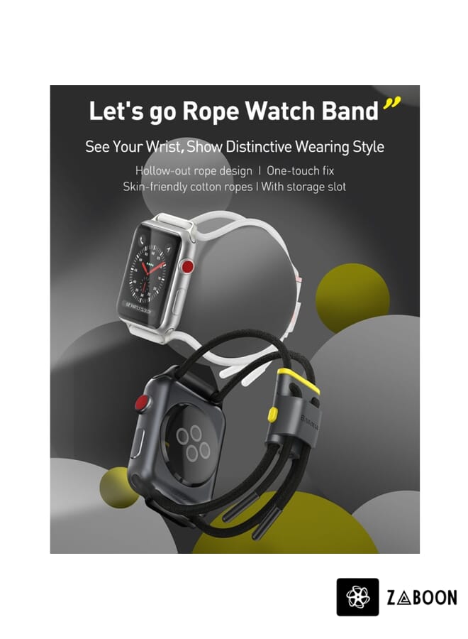 Zaboon Baseus Lets Go Double Hollow Lockble Rope Strap  for Apple Watch Series 5 & 4 40mm / 3 38mm (White Pink) - Image 3