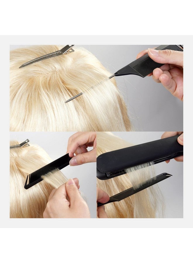 STUDIO LIMITED Carbon Pin Tail Comb Rat Tail Combs Parting Comb Pin Tail Stainless Steel Tail Hair Styling Beauty Tools Easy Parting And Styling Antistatic (3 Pcs) - Image 5