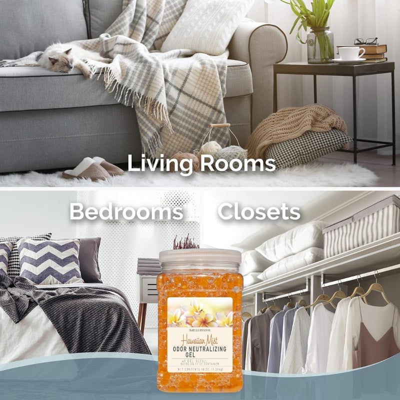 Smells Begone 48 oz Odor Eliminator Gel Refill - Air Freshener - Absorbs & Eliminates Odors in Bathrooms, Basements, Cars, Boats, RVs & Pet Areas - Made with Essential Oils - Hawaiian Mist Scent - Image 4