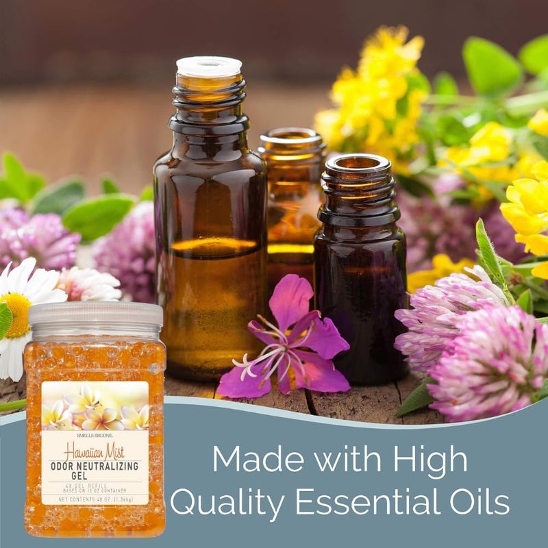 Smells Begone 48 oz Odor Eliminator Gel Refill - Air Freshener - Absorbs & Eliminates Odors in Bathrooms, Basements, Cars, Boats, RVs & Pet Areas - Made with Essential Oils - Hawaiian Mist Scent - Image 5