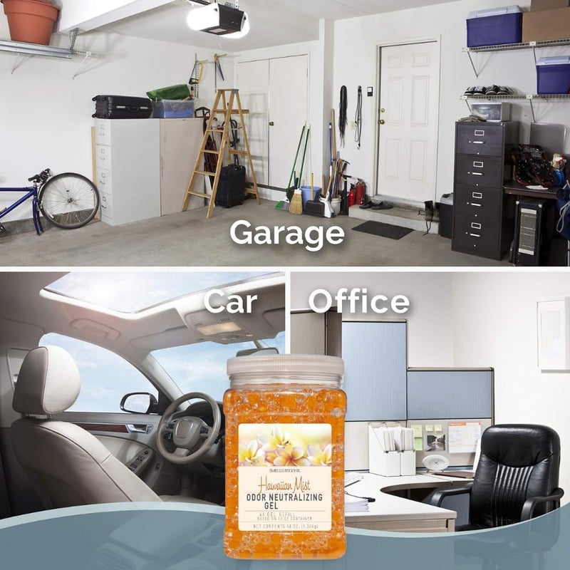 Smells Begone 48 oz Odor Eliminator Gel Refill - Air Freshener - Absorbs & Eliminates Odors in Bathrooms, Basements, Cars, Boats, RVs & Pet Areas - Made with Essential Oils - Hawaiian Mist Scent - Image 3