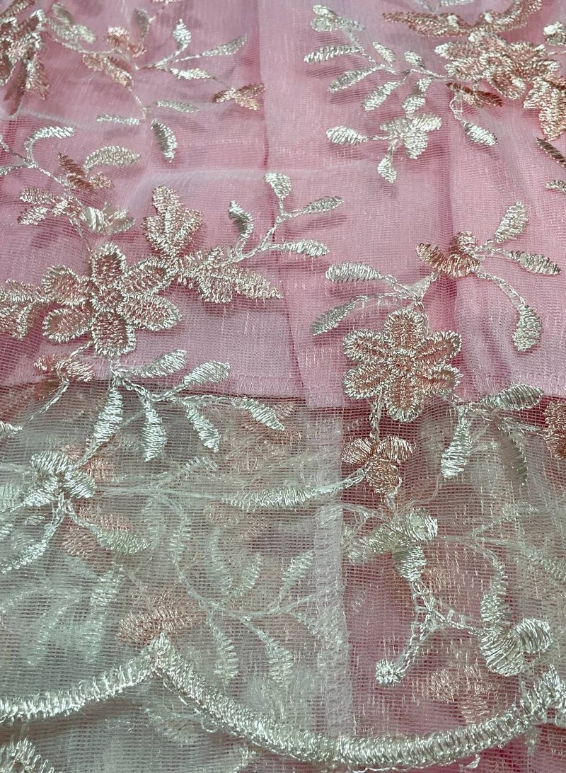 MARGOUN Large Size Elegent Party Strapless Maxi Dress 2024 Fashion Vintage Lace Floral Embroidery Pink Clothing Lady A Line Fairy Dress New/M2232  - Image 3