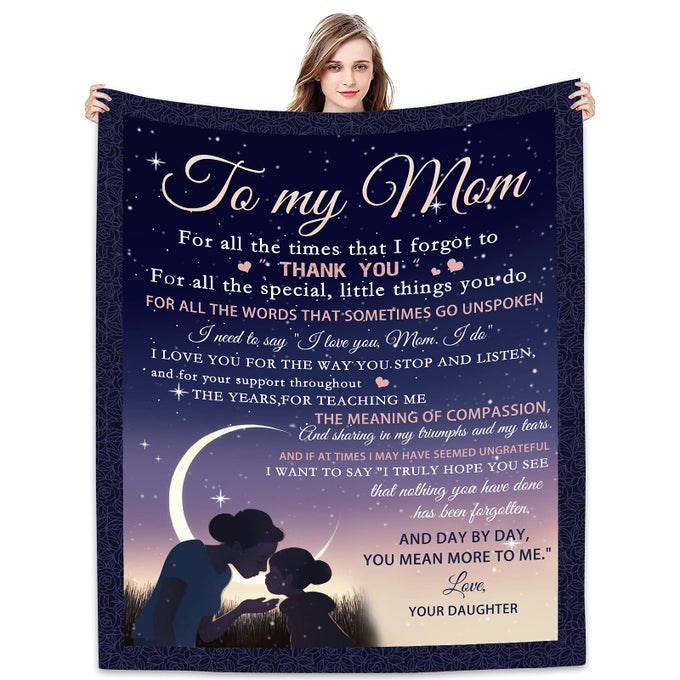 TO MY MOM BLANKET FROM DAUGHTER MEANINGFUL GIFTS FOR MOM 60X50 FLEECE THROW BLANKETS BIRTHDAY GIFTS FOR WOMEN MOM GIFTS IDEAS FROM KIDS FOR HER BIRTHDAY MOTHERS DAY OR CHRISTMAS
