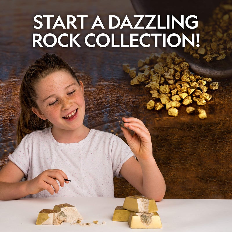 Blue Marble National Geographic Foolâ€™s Gold Dig Kit â€“ 12 Gold Bar Dig Bricks with 2-3 Pyrite Specimens Inside, Party Activity with 12 Excavation Tool Sets, Great Stem Toy for Boys & Girls or Party Favors - Image 3