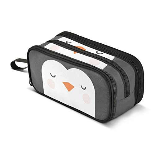 Bolaz Lovely Penguin Pencil Case Large Capacity Pen Bag with Compartment Students Stationery Organizer Pencil Pouch Marker Case for School Office Work - Image 1