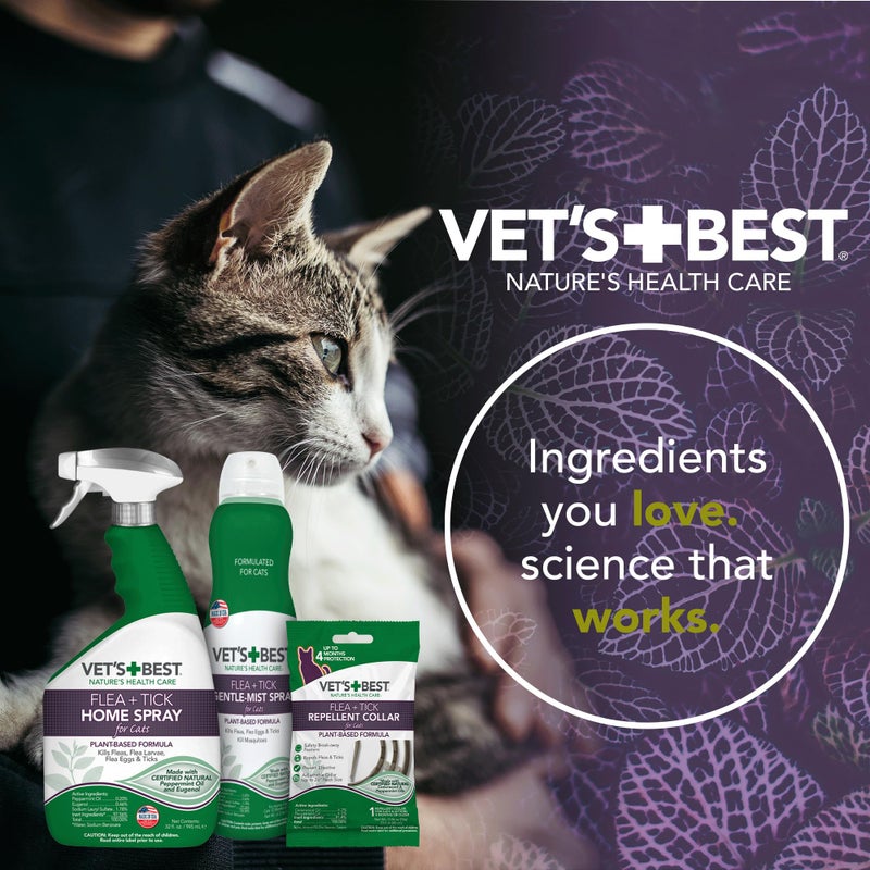 Vet's Best Natural Flea and Tick Spray for Cats and Home â€“ Plant-Based Pest Control with Certified Essential Oils â€“ Safe Indoor Flea Treatment for Cat Households â€“ 96 oz Refill Bottle â€“ Made in USA - Image 5