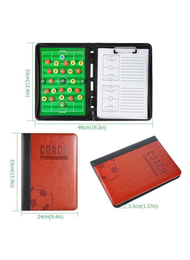 Pure Vie Football Coaches Tactical Board, Portable Soccer Magnetic Tactics Strategy Notebook Football Coaching Clipboard - Sport Training Assistant Equipment KIt with Player Markers, Pen and Eraser - pzsku/Z7C2C6A42EB97FA147634Z/45/_/1740982739/4281a4fd-da1e-4e33-80a6-d493ce1cd30c