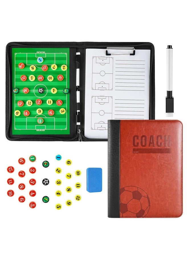 Pure Vie Football Coaches Tactical Board, Portable Soccer Magnetic Tactics Strategy Notebook Football Coaching Clipboard - Sport Training Assistant Equipment KIt with Player Markers, Pen and Eraser - pzsku/Z7C2C6A42EB97FA147634Z/45/_/1740982745/7903e4a9-6be8-461e-be5a-485ee03422c2