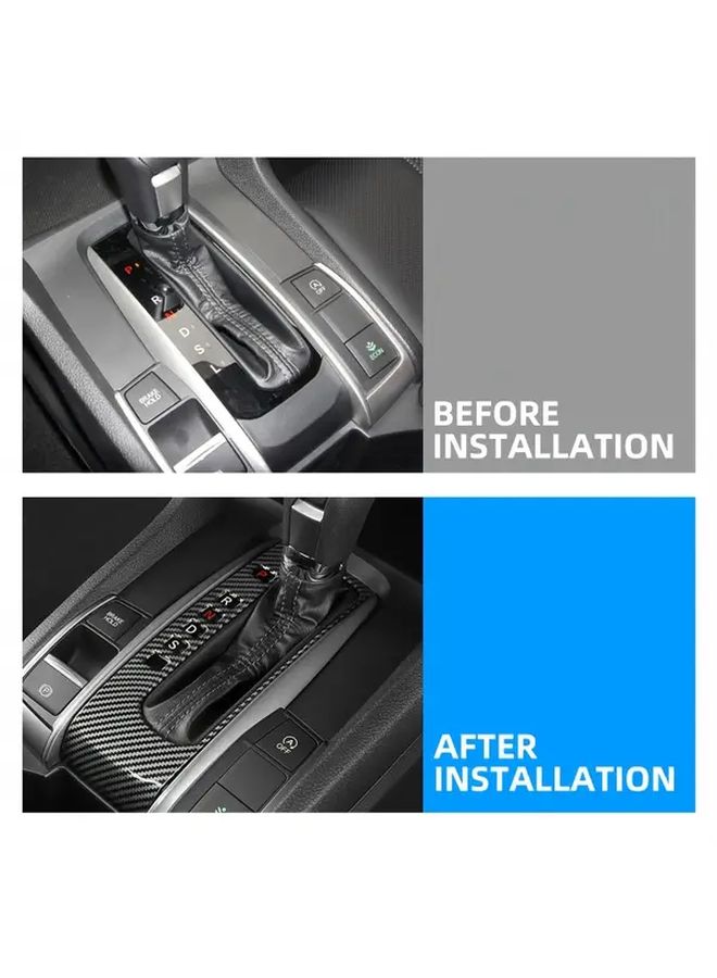 Carbon Fiber Gear Shifter Trim Cover Sticker For 2016 2021 Civic 10th Gen Sedan - Image 2