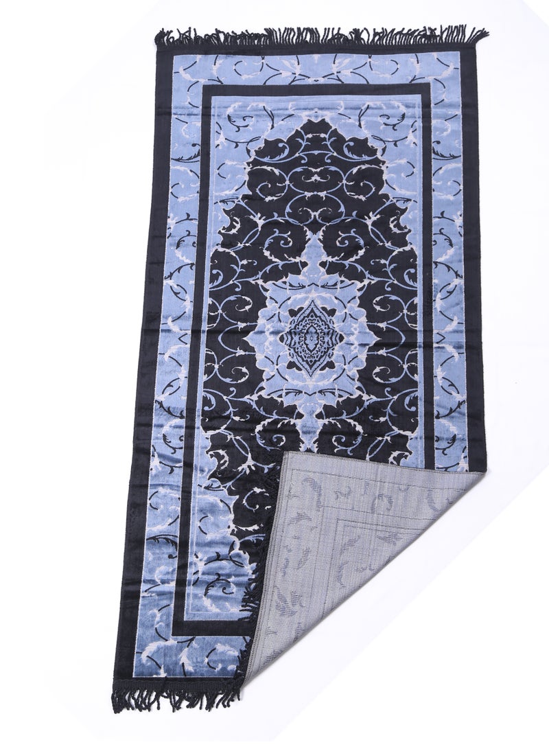 Vitacelli سجادة صلاة إسلامية بجزء علوي مخملي مضاد للانزلاق 614 جرام لكل متر مربع بتصميم جديد سجادة صلاة مبطنة سميكة للرجال والنساء هدية عيد رمضان (140 سم × 70 سم) - Image 2